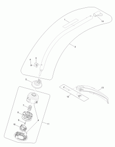 Trimmer Head, Shaft And Guard Assembly
